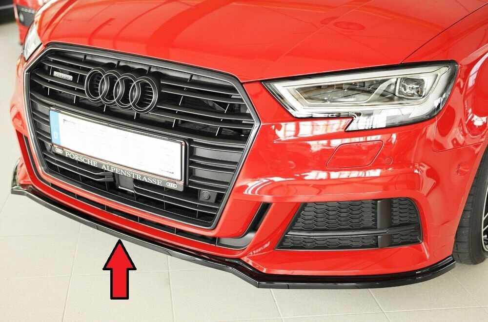 SPLITTER ADATTO PER AUDI A3 8V 2016-2019 LIFT S3 SLINE NERO LUCIDO (LISCIO)