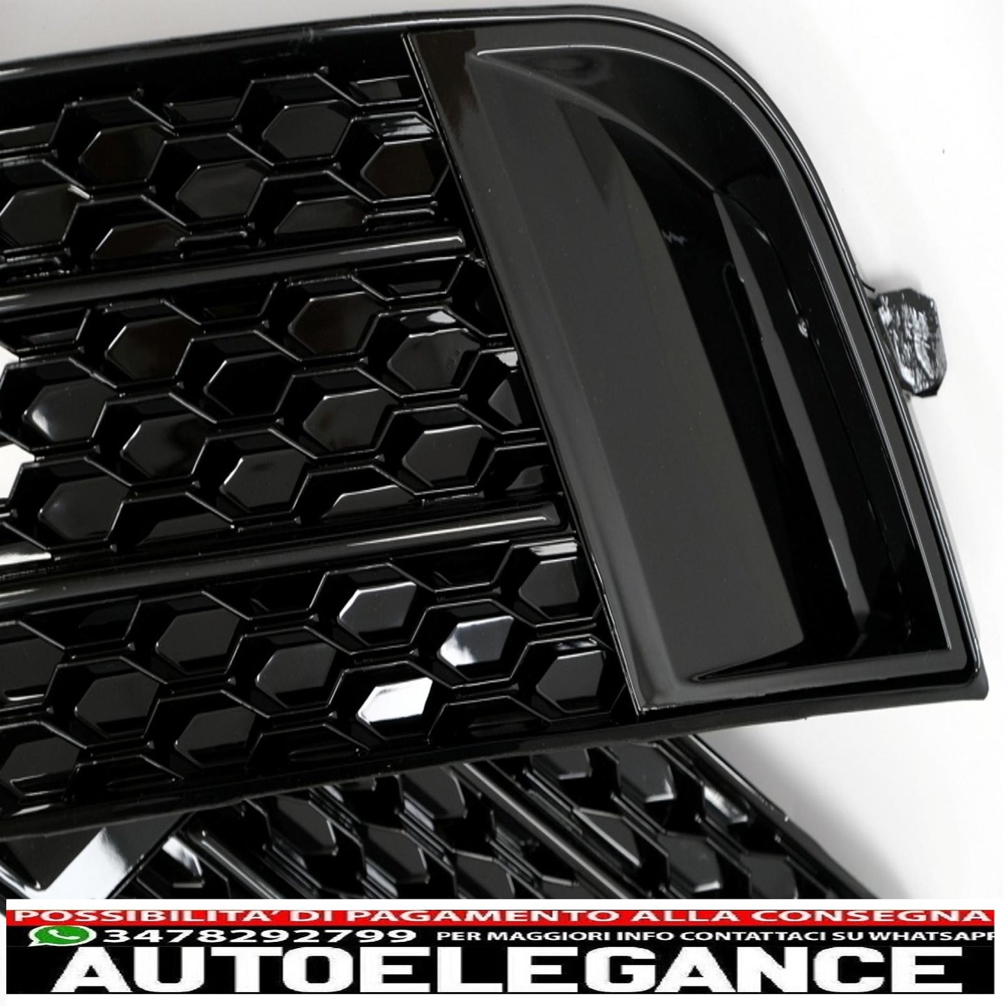 side grills fog light covers suitable for audi a1 8x (2010-2015) rs1 piano black design 