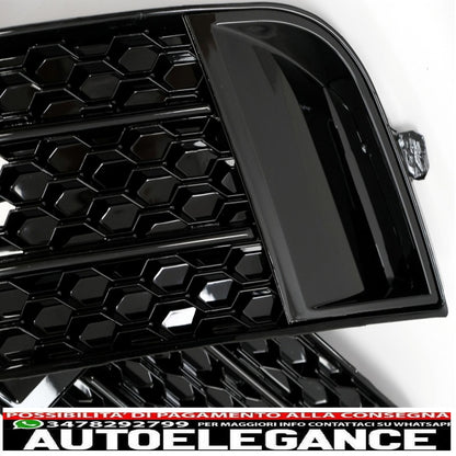 side grills fog light covers suitable for audi a1 8x (2010-2015) rs1 piano black design 