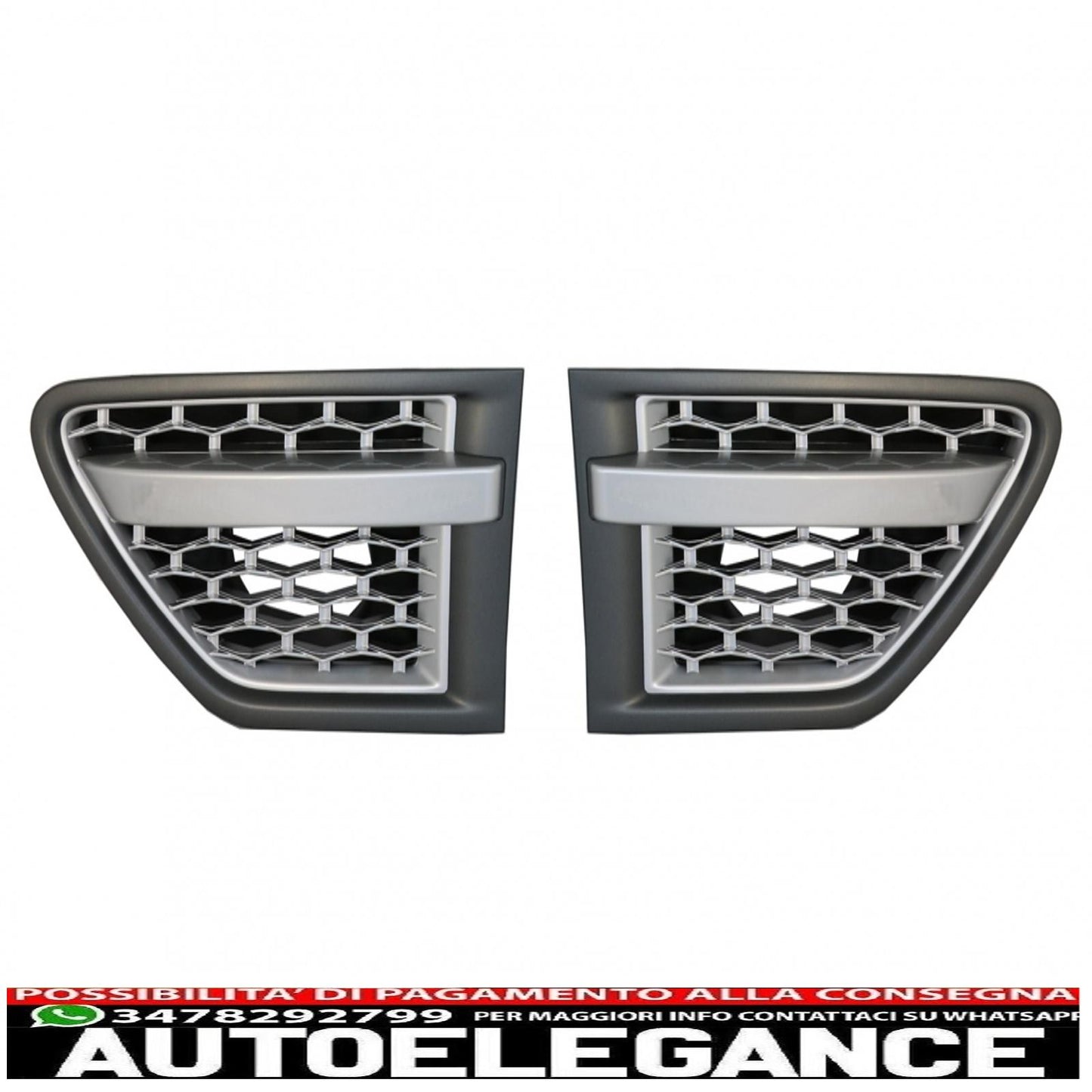 central grille and side air intakes group suitable for range rover sport facelift (2009-2013) l320 autobiography look full silver edition 
