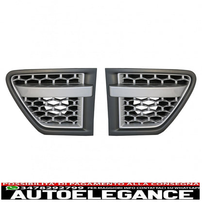 central grille and side air intakes group suitable for range rover sport facelift (2009-2013) l320 autobiography look full silver edition 