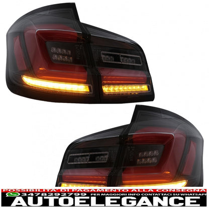 Full LED bar rear lights suitable for BMW 5 Series F10 (2011-2017) Dynamic sequential direction indicators black line