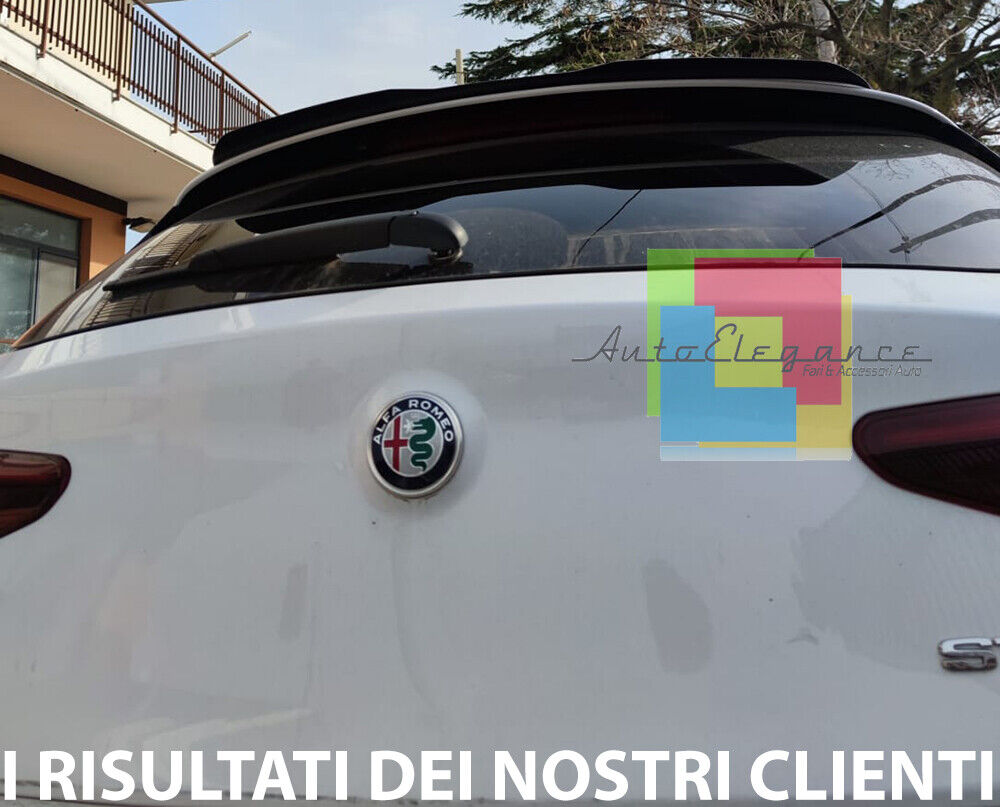 ALFA ROMEO STELVIO SPOILER POSTERIORE TETTO AGGIUNTIVA ALA NERO LUCIDO 0039 AUTOELEGANCERICAMBI