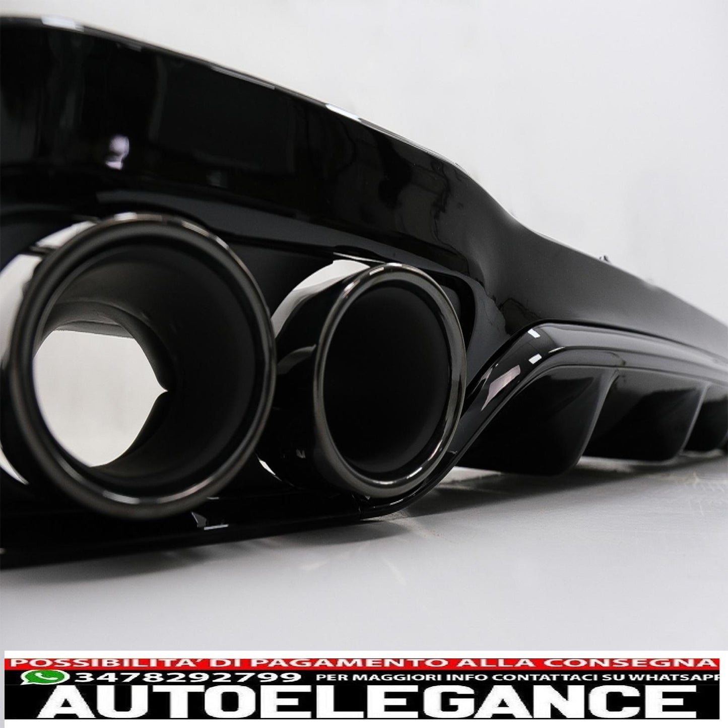 Rear Diffuser with Exhaust Tips Suitable for Mercedes E-Class W213 (2016-2019) E53 Design Night Package