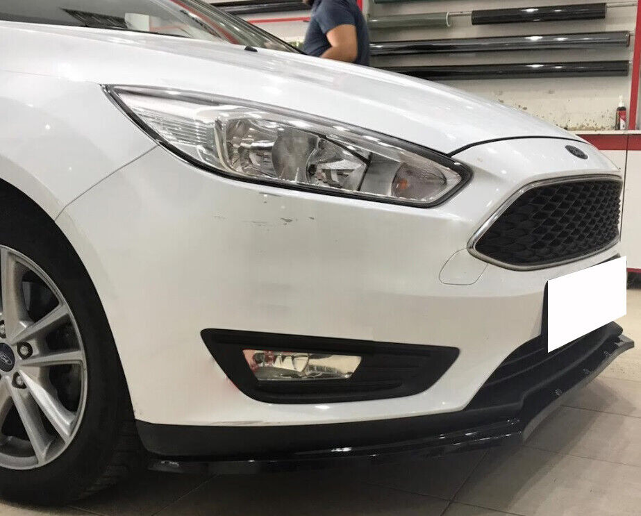 FORD FOCUS MK3 III LIP SPOILER UNDER FRONT BUMPER ABS BLACK 