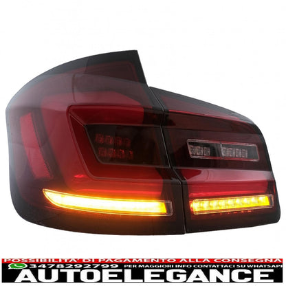 fanali posteriori full led adatti per bmw serie 5 f10 (2011-2017) indicatori di direzione sequenziali dinamici fumé rosso