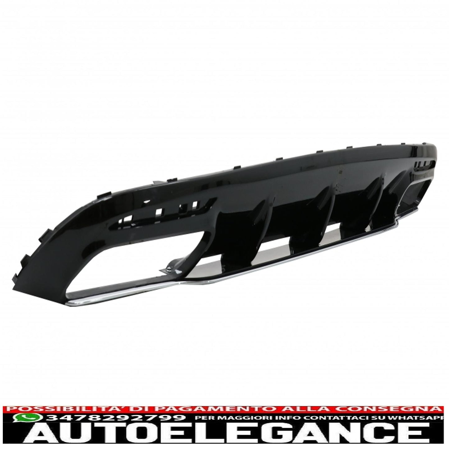 diffusore d'aria per paraurti posteriore con terminali di scarico cromati e griglia centrale nera, adatto per mercedes classe s c217 coupe (2014-2017) s63 gt-r design