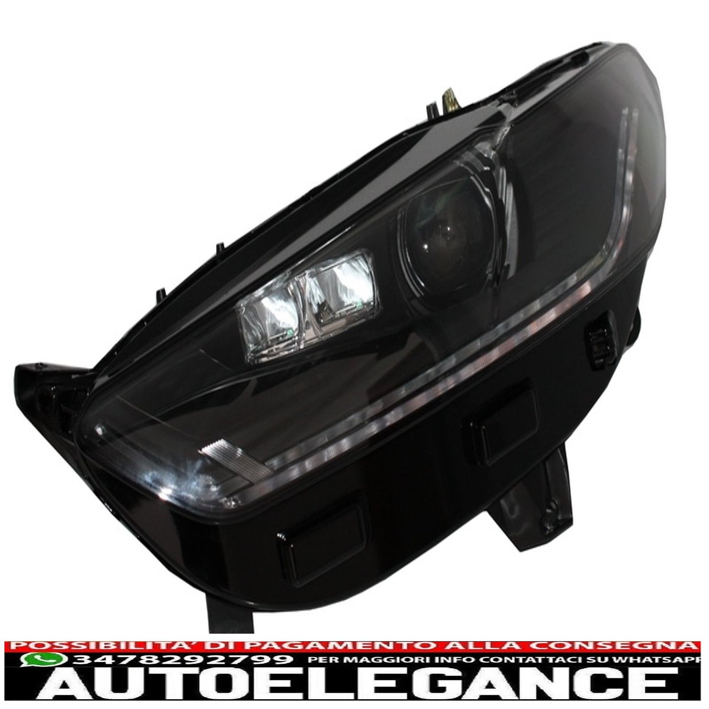 led drl headlights suitable for ford mondeo mk5 (2013-2016) black dynamic and smooth sequential cornering lights 