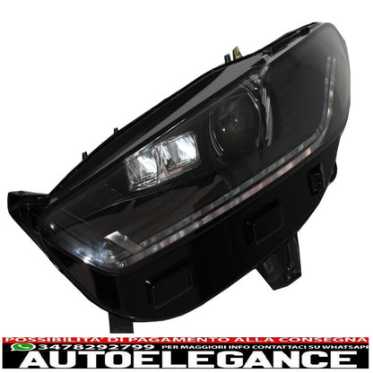 led drl headlights suitable for ford mondeo mk5 (2013-2016) black dynamic and smooth sequential cornering lights 