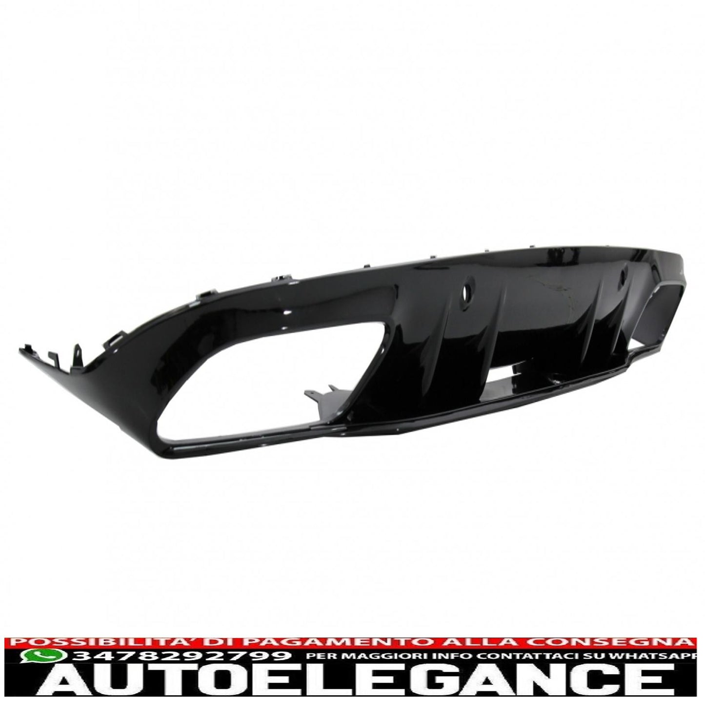 Diffusore mantovana per paraurti posteriore adatto per mercedes classe c c205 a205 coupe cabriolet (2014-2019) restyling c63s design silver tips