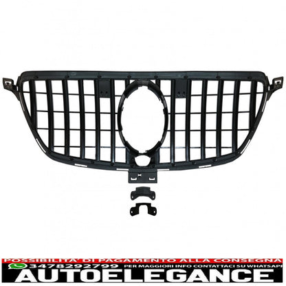 front grille suitable for mercedes gle coupe c292 (2015-2018) gle w166 suv (2015-2018) gt-r panamericana piano black design