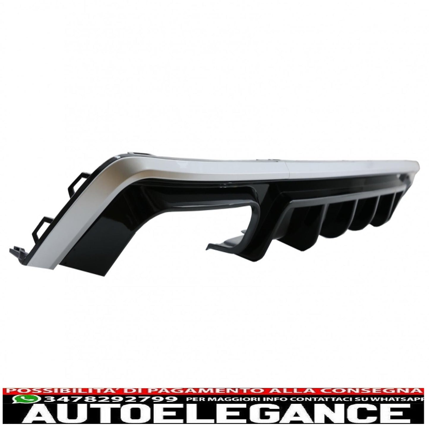 Diffusore a mantovana per paraurti posteriore con terminali di scarico adatto per audi a6 c8 4k avant berlina (2018-up) s6 design argento