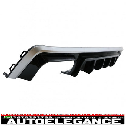 Diffusore a mantovana per paraurti posteriore con terminali di scarico adatto per audi a6 c8 4k avant berlina (2018-up) s6 design argento