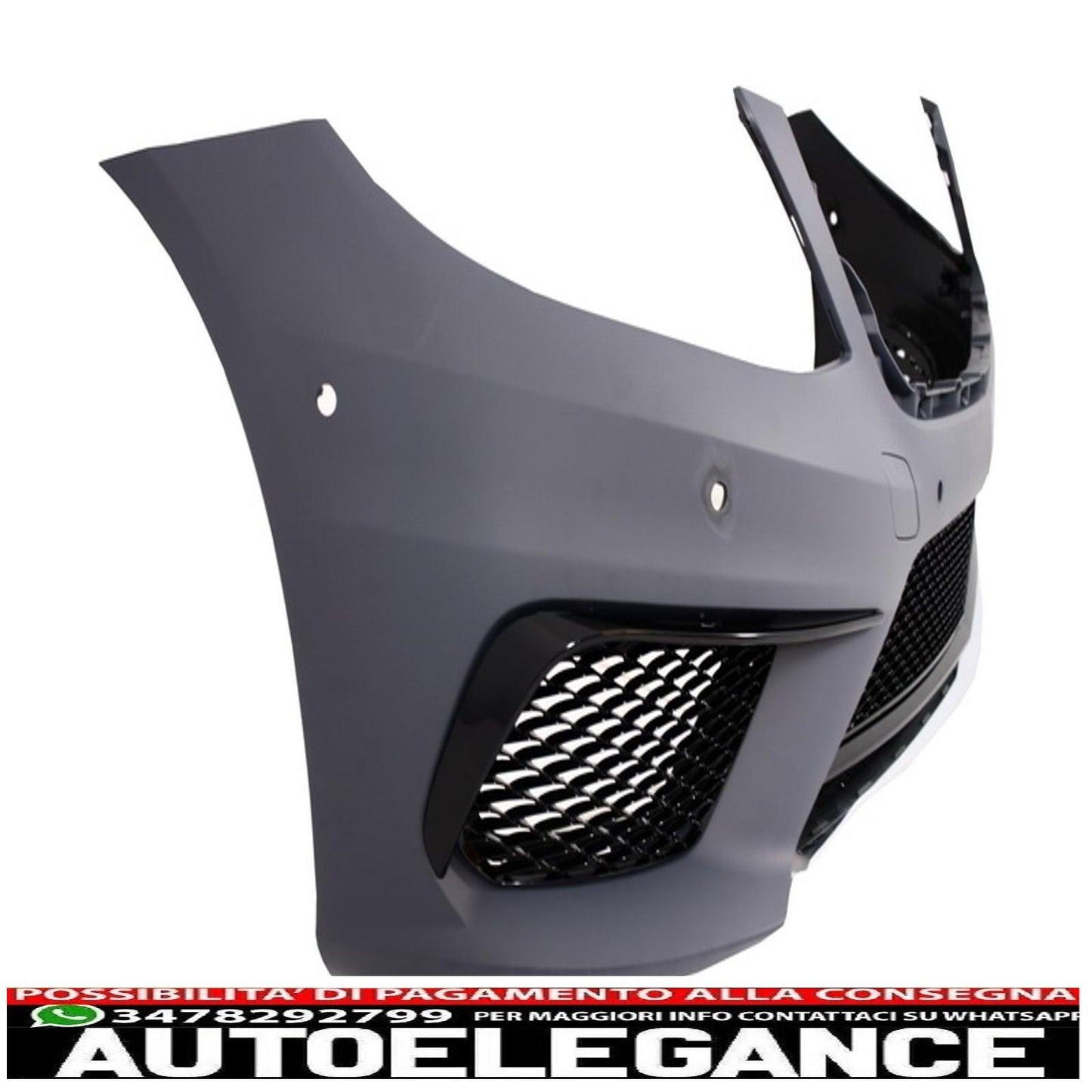 front bumper suitable for mercedes w222 s-class (2013-06.2017) s63 design with chrome central grille 