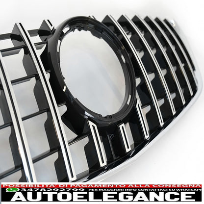 central grille suitable for mercedes v class w447 (2014-03.2019) gt r design panamericana black chrome
