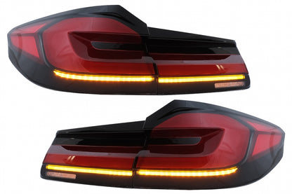 Fanali posteriori Full LED adatti per BMW Serie 5 G30 Berlina (2017-2019) LCI Design con luci di svolta sequenziali dinamiche