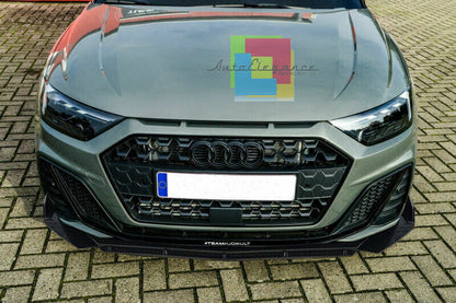 SPLITTER AUDI A1 GB 2018+ LIP GLOSSY BLACK UNDER BUMPER ABS RS DESIGN 3P .- 00
