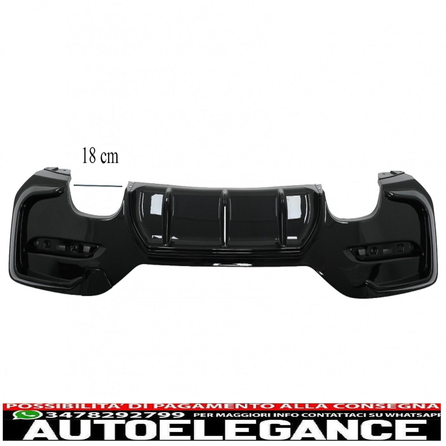 spoiler paraurti posteriore mantovana diffusore doppia doppia uscita adatto per bmw serie 1 f20 f21 lci (2015-2019) nero pianoforte
