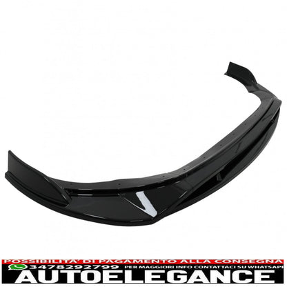 Front Bumper Lip Extension Spoiler Fit For VW Golf 8 R (2020-) Piano Black