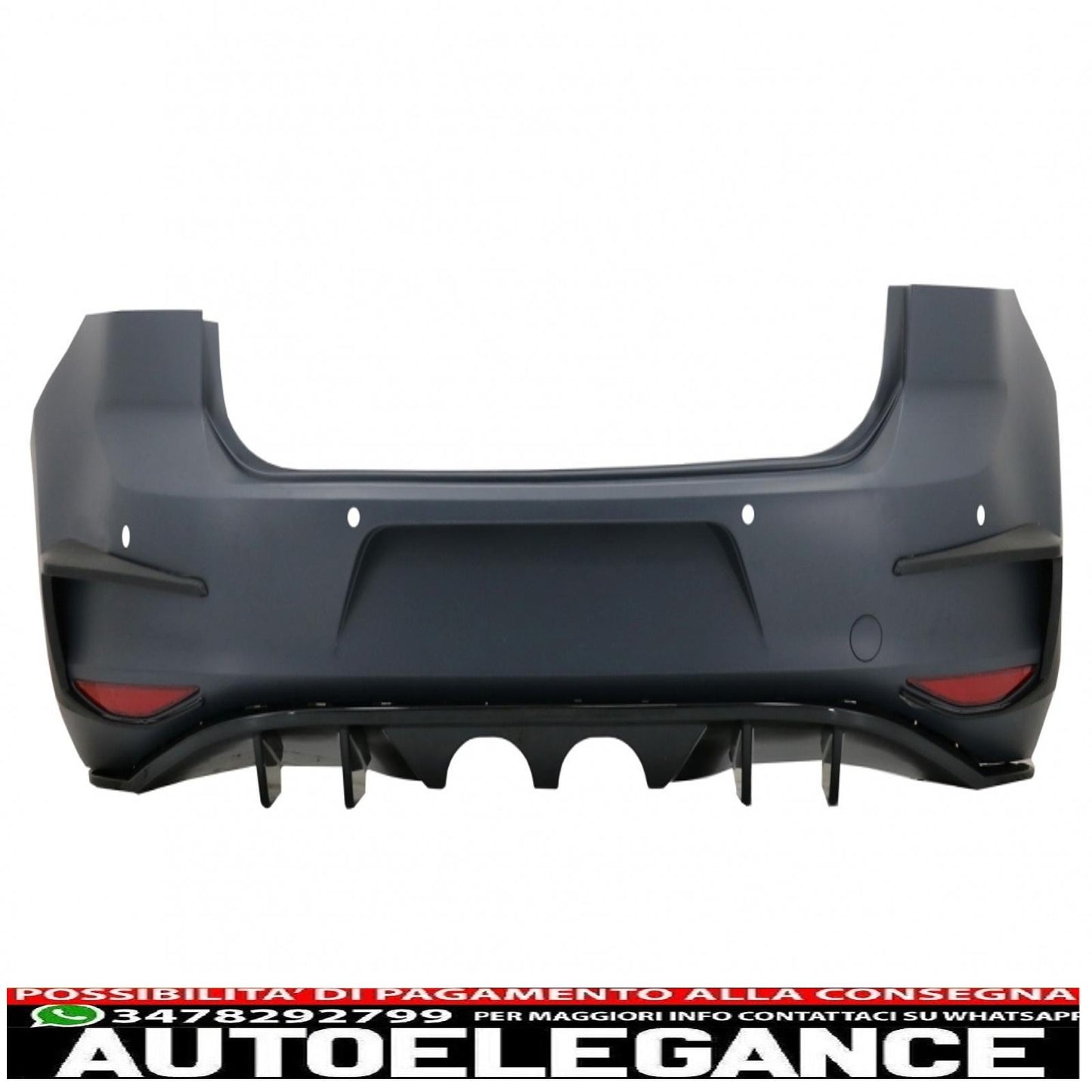 kit carrozzeria completo adatto per vw golf 7 vii 5g1 (2012-2017) design r400 con sistema di scarico completo e spoiler con alette sul tetto del parabrezza