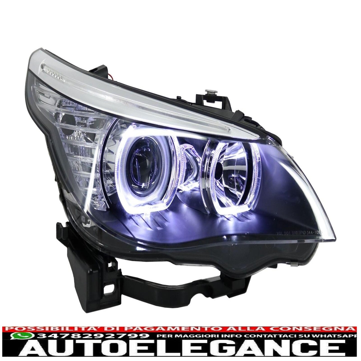 LED Dayline Angel Eyes Headlights for BMW 5er E60 E61 03-07 LCI Look Lamp 