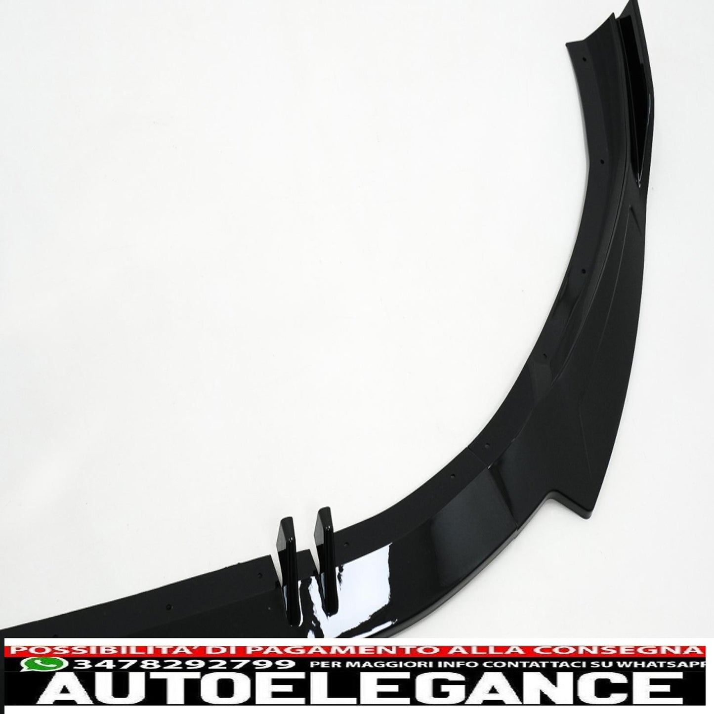 Front bumper additional spoiler suitable for Audi A4 B9 Second Facelift S-Line (2020-up) Piano Black 
