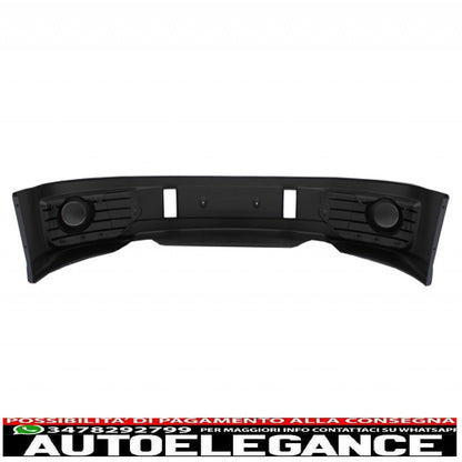 Front bumper spoiler additional with LED daytime running lights suitable for VW Transporter Multivan Caravelle T5 T5.1 Facelift (2010-2015) and front grille without badge, Sportline design.