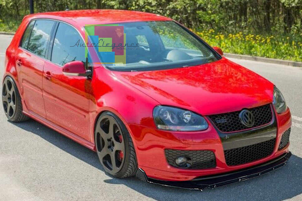 SPLITTER VW GOLF 5 V LIP GLOSSY BLACK UNDER BUMPER ABS RS DESIGN 3P