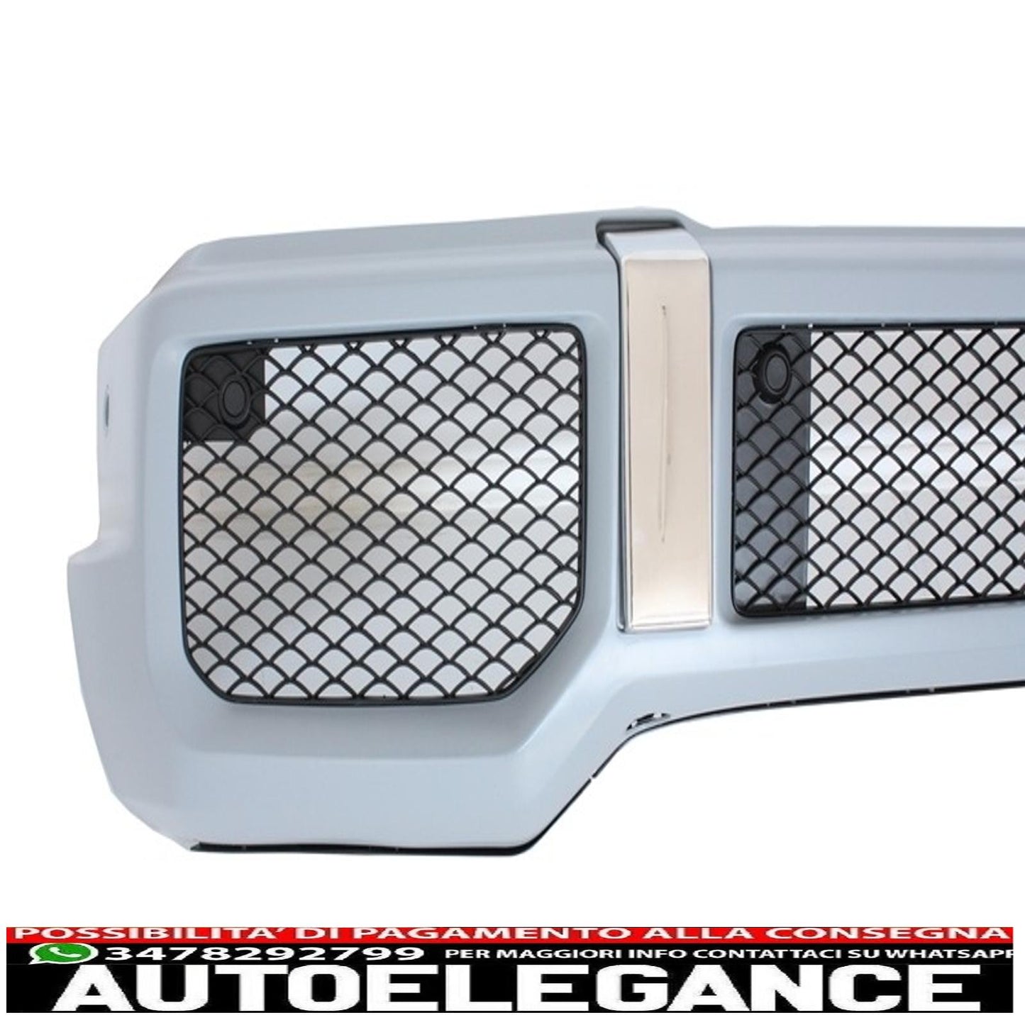 paraurti anteriore con bullbar nero cromato adatto per mercedes classe g w463 (1989-2018) design g63 g65