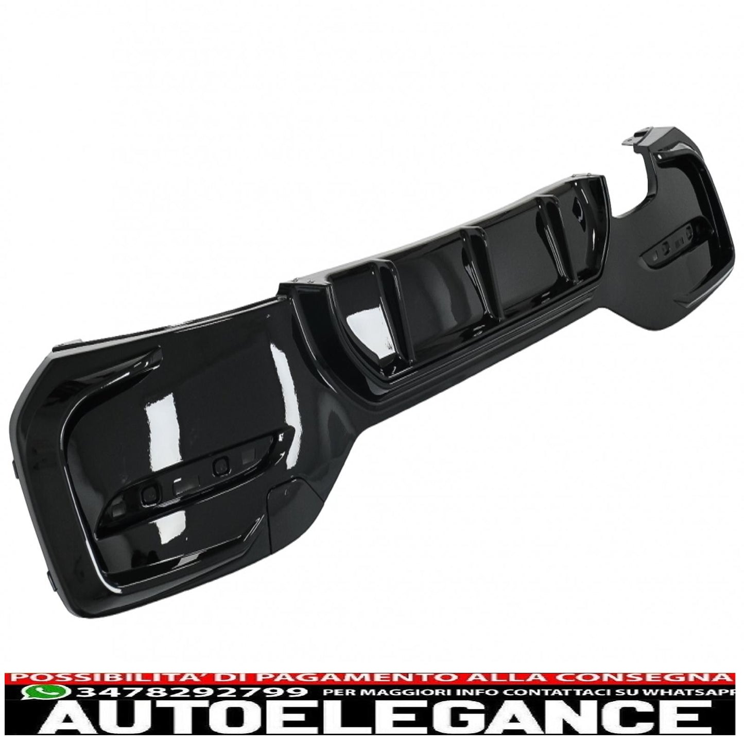 spoiler paraurti posteriore mantovana diffusore sinistro doppia uscita adatto per bmw serie 1 f20 f21 lci (2015-2019) nero pianoforte