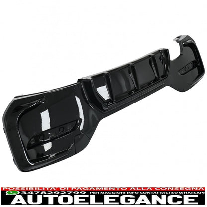 spoiler paraurti posteriore mantovana diffusore sinistro doppia uscita adatto per bmw serie 1 f20 f21 lci (2015-2019) nero pianoforte