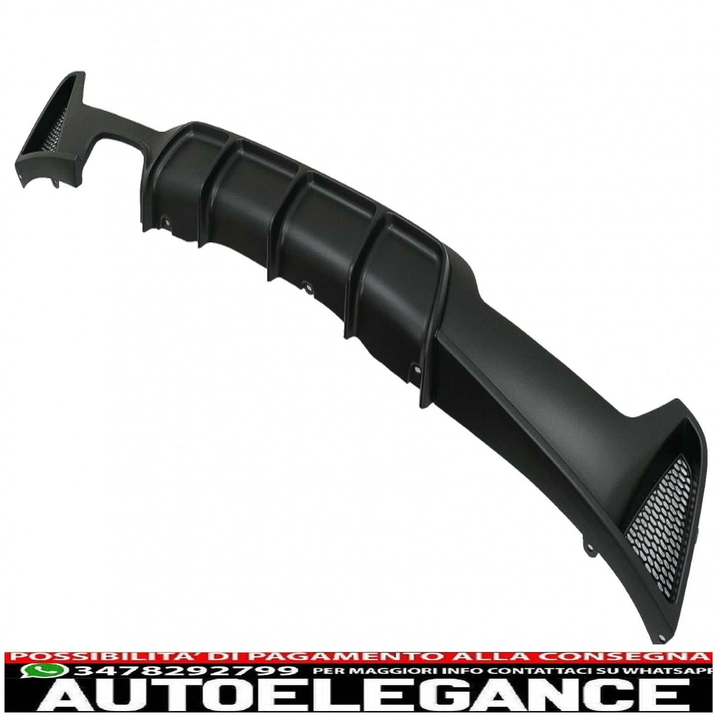 diffusore paraurti posteriore adatto a bmw serie 4 f32 f33 f36 (2013-2019) coupe cabrio m design sinistra doppia uscita nero