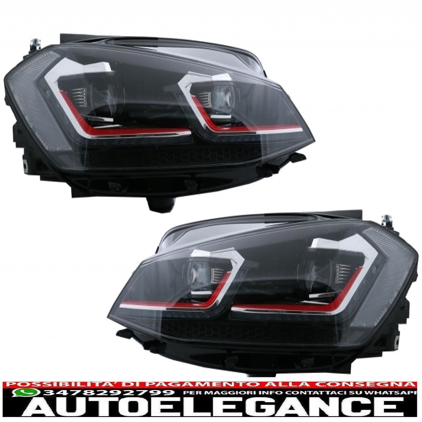 central grille without badge suitable for vw golf 7.5 vii facelift (2017-up) with led headlights dynamic sequential cornering lights gti design 