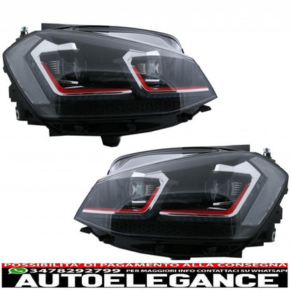 central grille without badge suitable for vw golf 7.5 vii facelift (2017-up) with led headlights dynamic sequential cornering lights gti design 