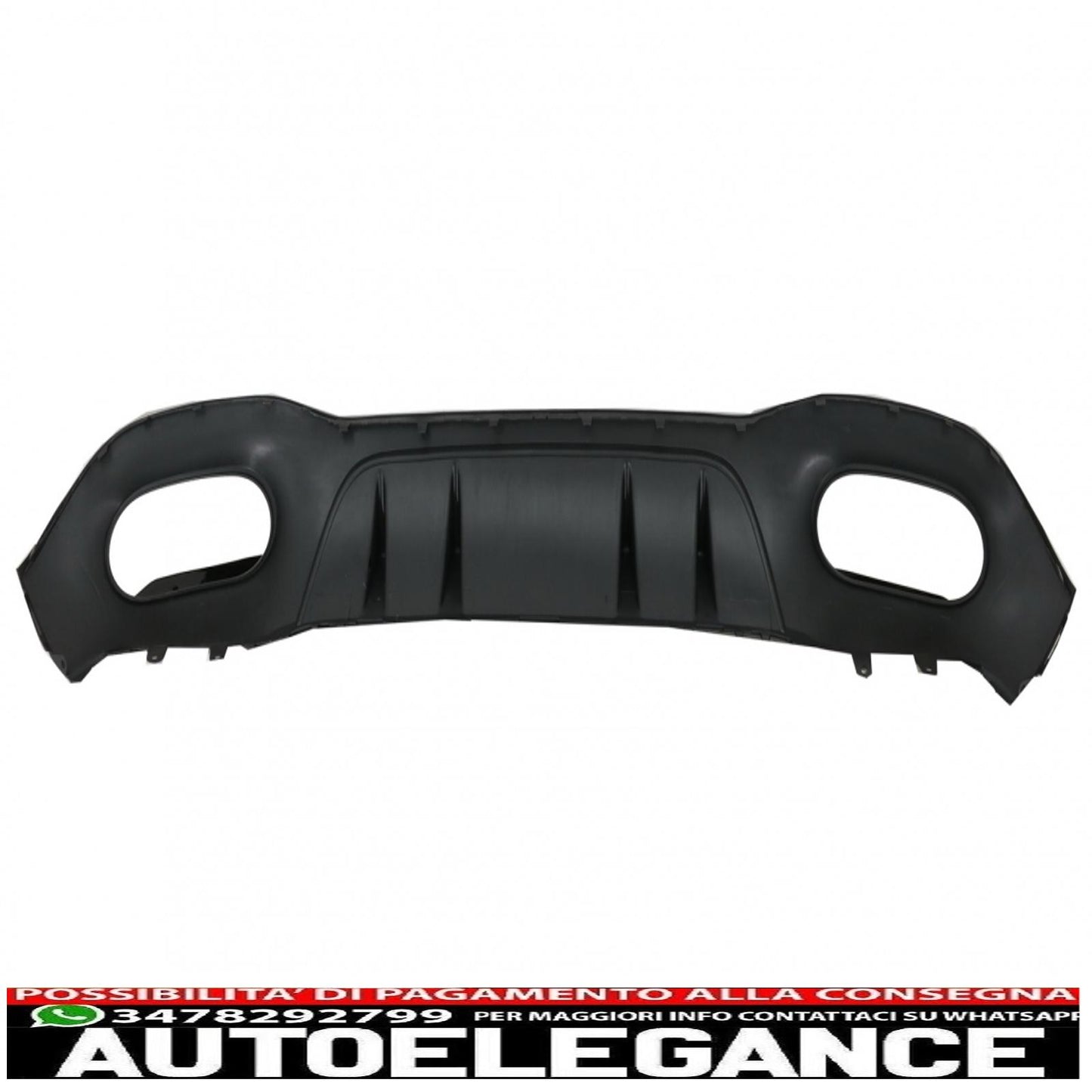 Rear bumper valance diffuser suitable for Mercedes A-Class W177 hatchback (2018-up) chrome exhaust tips