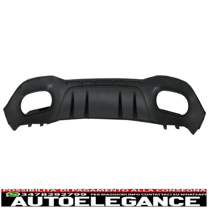 Rear bumper valance diffuser suitable for Mercedes A-Class W177 hatchback (2018-up) chrome exhaust tips