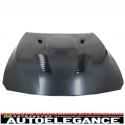 cofano cofano con parafanghi anteriori nero cromato adatto a bmw serie 4 f32 f33 f36 (2011-2019) m4 gts look AUTOELEGANCERICAMBI