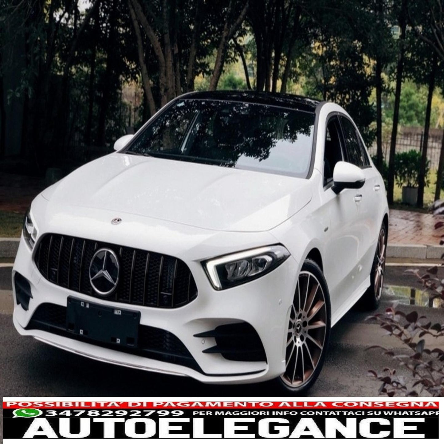 central grille suitable for mercedes a-class w177 hatchback v177 sedan (04.2018-) mesh gt-r design panamericana all black