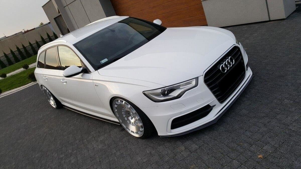 FRONT SPLITTER FOR AUDI A6 2011-2016 WITH SLINE S6 BUMPER - GLOSSY BLACK ABS