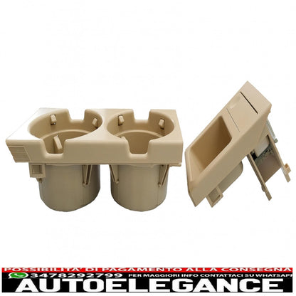 cup holder and coin holder suitable for bmw 3 series e46 (1998-2005) beige