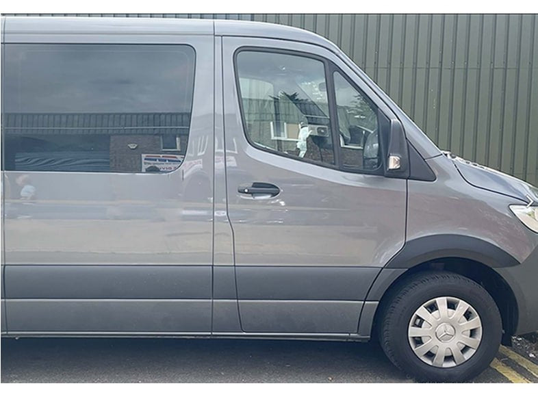 WIDENED MUDGUARDS SUITABLE FOR MERCEDES SPRINTER W907 2019+ MATT BLACK LOOK