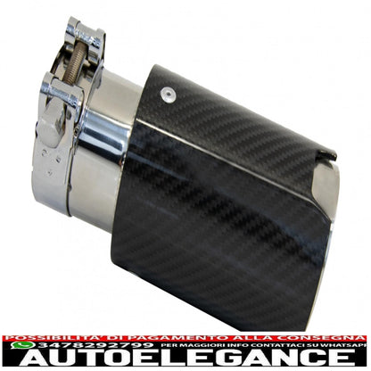 Universal Exhaust Tip Carbon Fiber Glossy Finish Inlet 6.3cm/2.48inch 