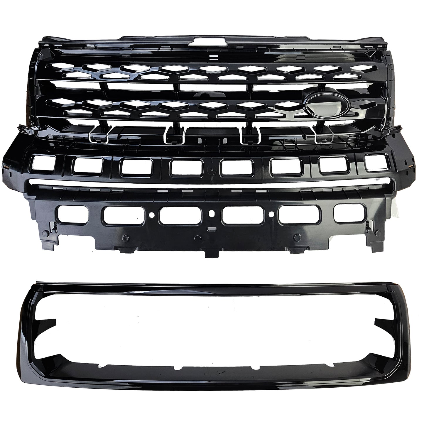 GRIGLIA ADATTA PER RANGE ROVER FREELANDER 2 2007-2014 LOOK NERO LUCIDO