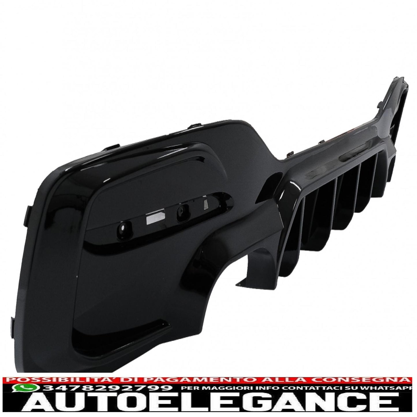spoiler paraurti posteriore mantovana diffusore doppia uscita adatto per bmw serie 1 f20 f21 lci (2015-2019) nero pianoforte