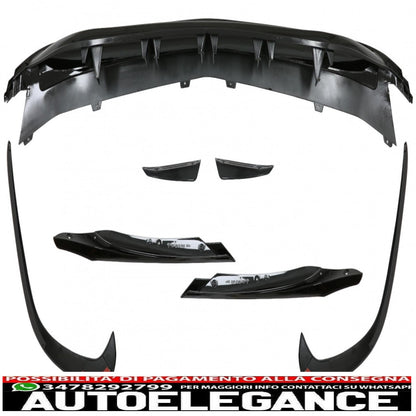 pacchetto diffusore posteriore e terminali di scarico con splitter anteriori e alette aerodinamiche adatto per mercedes classe A w176 (2015-2018) pacchetto sport