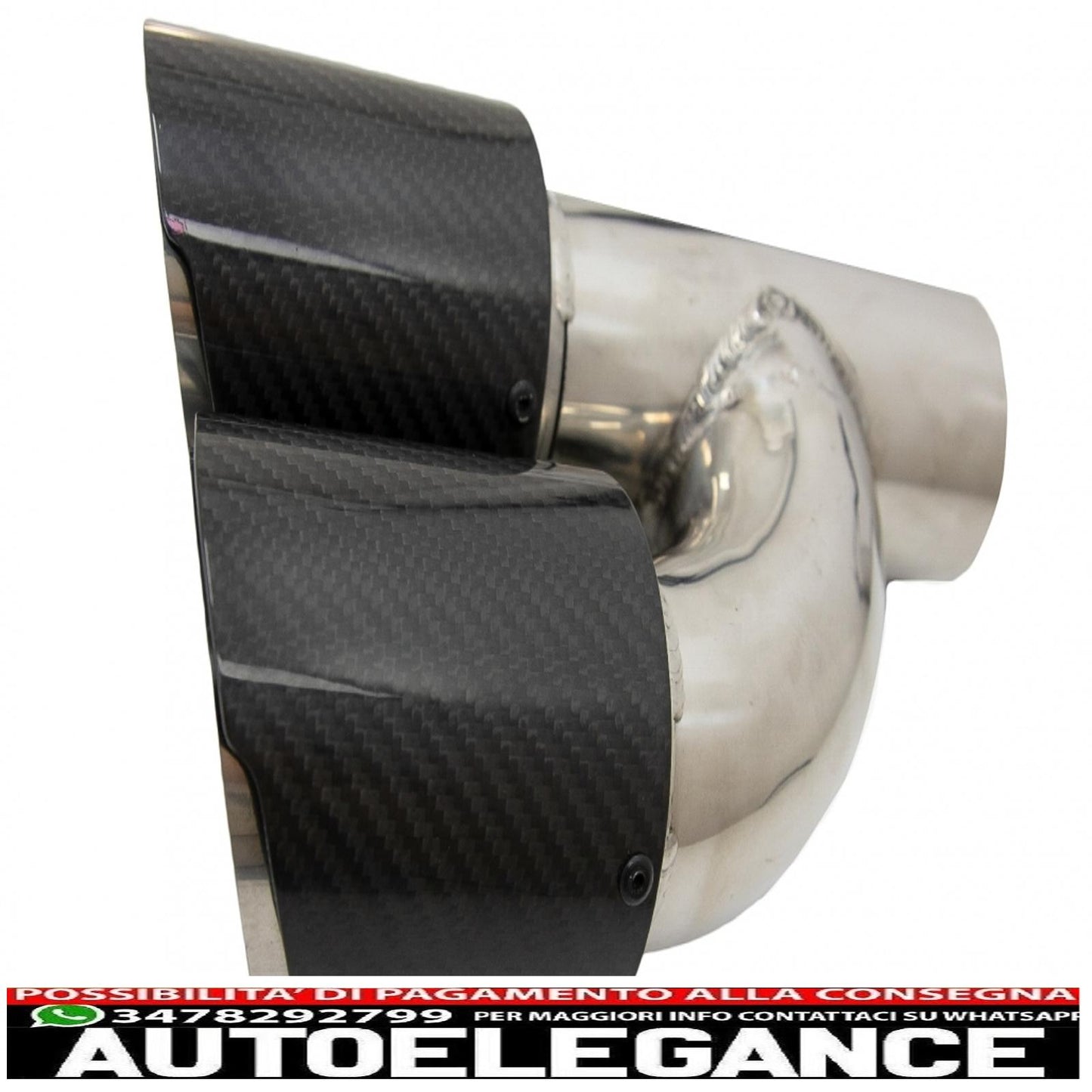 Terminali di scarico in fibra di carbonio effetto lucido, ingresso 6,3 cm