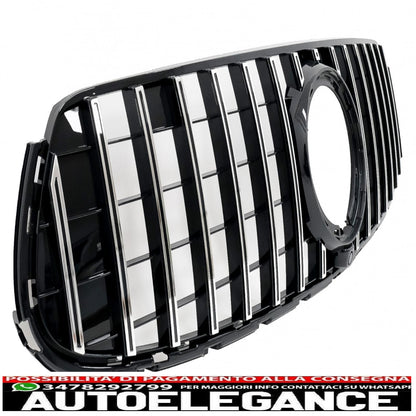 griglia anteriore centrale adatta per mercedes glc x253 c253 facelift (2020 in poi) gtr panamericana design nero cromato