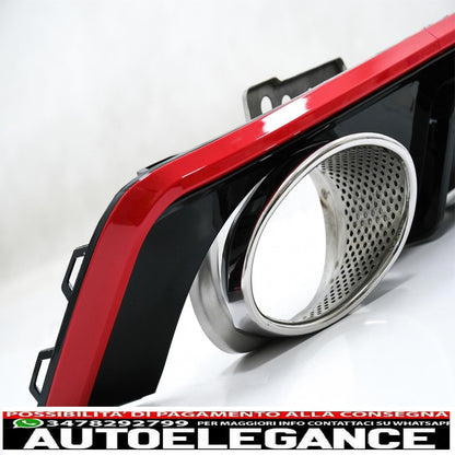 Diffusore e terminali di scarico per paraurti posteriore adatti per audi a6 c8 4k avant berlina (2018-up) rs6 design rosso