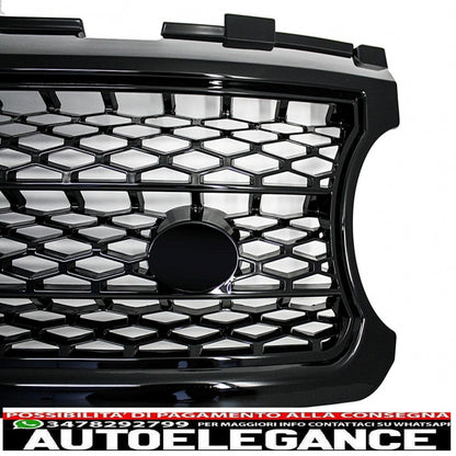 gruppo griglia centrale e prese d'aria laterali adatto per land rover vogue iii l322 (2006-2009) all black autobiography supercharged edition