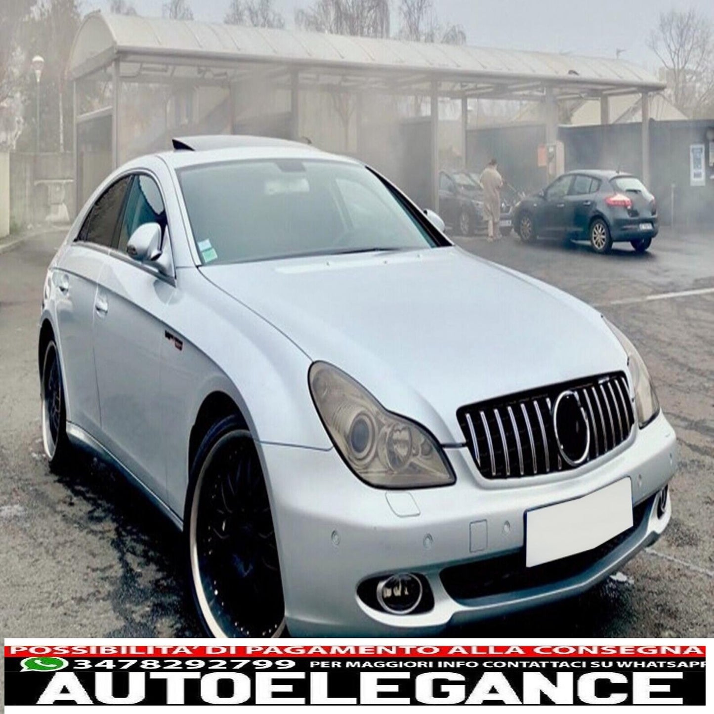 front grill suitable for mercedes cls w219 (2005-2008) gt-r panamericana design chrome